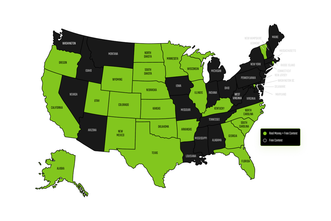 Map of available regions